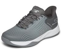 Skechers Hombre Skechers Viper Court Reload Slip-In ENTRENADOR, Grey Synthetic/ Charcoal/ Textile/ Trim, 45.5 EU