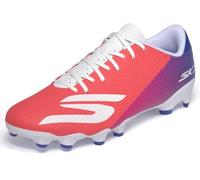 Skechers Hombre SKX_2 Academy Botas de fútbol para Terreno Firme, White/Blue/Pink, 42 EU
