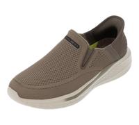 Skechers Hombre Slade Deacon Slip-In ENTRENADOR, Taupe Knitted Mesh, 41 EU