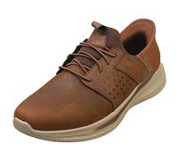 Skechers Hombre Slade Zachary Slip-In ENTRENADOR, Dark Brown Mesh / Leather, 42 EU