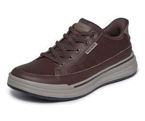 Skechers Hombre Sterling Hansel Slip-In ENTRENADOR, Chocolate Leather / Synthetic, 42 EU