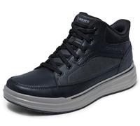 Skechers Hombre Sterling Rogan Botas, Black Leather/Synthetic/Mesh, 42 EU