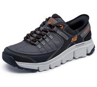 Skechers Summits at, Zapatillas Hombre, Malla sintética Gris con Ribete Naranja, 42.5 EU