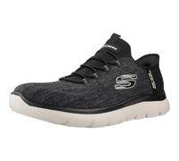 Skechers Hombre Summits Key Pace Slip-In ENTRENADOR, Black Mesh W, 44 EU | Manos libres, espuma viscoelástica refrigerada por aire, lavable a máquina, vegano, casual