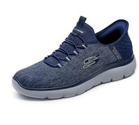 Skechers Hombre Summits Key Pace Slip-In ENTRENADOR, Navy Mesh, 43 EU