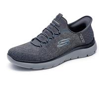 Skechers Summits Key Pace Hands Free Slip-in, Mocasín Hombre, Charcoal Mesh/Black Trim, 49.5 EU Ancho