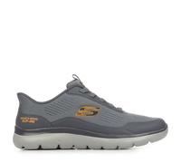Skechers Hombre Summits Leyter Zapatillas Deportivas, Gray Mesh Orange PU, 42.5 EU