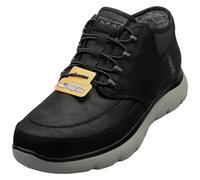 Skechers Hombre Summits Siegul Slip-On, Black Suede/Charcoal Trim, 41 EU