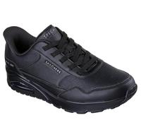 Skechers Hombre Uno Banksia Luxe Slip-In Entrenador, Black Duraleather/Mesh, 44 EU