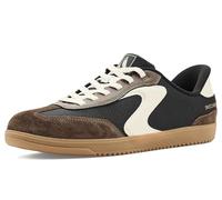 Skechers Hotshot-Everyday Ease - Zapatos sin cordones para mujer, Nailon negro y ribete de cuero marrón, 39.5 EU