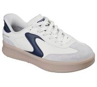 Skechers Hotshot Hi Lifted Luxe, Zapatillas Mujer, Off White Duraleather/Navy Trim, 39.5 EU
