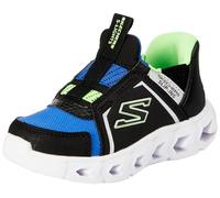 Skechers Hypno-Flash 2.0 Brisk-Brights - Tenis para bebé, Color Negro sintético/Textil/Azul, Lima y Plateado, 4 UK