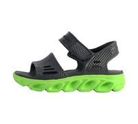Skechers HYPNO-SPLASH SOLZO, Sandalias para pescador para Niños, Charcoal Synthetic/ Lime Trim, 27.5 EU