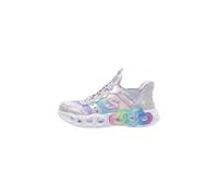 Skechers Infinite Heart Lights Eternal Shimmer, Zapatillas Niñas, Multi Ribete Sintético Plateado, 30 EU