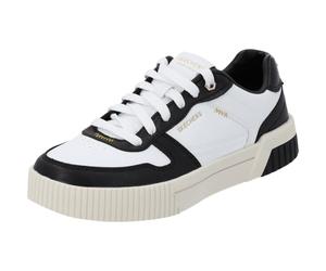 Skechers Jade-Best in Class Leather Lace-up Sneakers with Memory Foam, Zapatillas Mujer, White/Black Duraleather/Trim, 41 EU