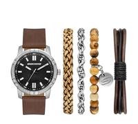 Skechers Juego de reloj de poliuretano marrón de tres manecillas (modelo: SR9147)