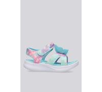 Skechers Sandalia plana para niña Jumpsters Butterfly Brites, Aqua Multi, 8 Toddler