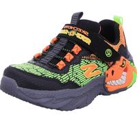 Skechers Dino-Lights, Zapatillas, Black Synthetic/Orange & Green Textile/TR, 33 EU