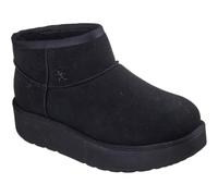Skechers Keep Cozy - Botines de invierno negros de cuero para mujer, Piel sintética de ante negro, 39 EU