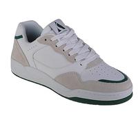 Skechers Koopa Volley Low Lifestyle, Zapatos Deportivos Hombre, White Suede / Duraleather / Mesh / Green Trim, 44 EU