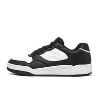 Skechers Koopa Volley Low Varsity, Zapatos Deportivos Hombre, Black And White Duraleather / Leather / Mesh, 43 EU