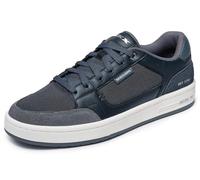 Skechers League IMPERION - Tenis para Hombre, Cuero Negro/Malla/Poliuretano Gris, 46 EU