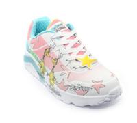 Skechers Lovely Luv Jr - Zapatillas para niña, Color Blanco/Multicolor | Zapatillas para niña con divertido diseño Skechers x JGoldcrown con espuma viscoelástica Air-Cooled para una agradable