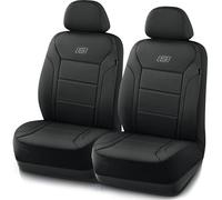 Skechers Lycar - Fundas de Asiento de Coche con Espuma viscoelástica Gruesa, Juego de Fundas de Asiento Delantero Negro, compatibles con airbag, Fundas Interiores de automóviles para la mayoría de