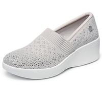 Skechers Martha Stewart Pier Lite Reflection para Mujer, Gris, Plateado (Light Grey Silver), 35 EU