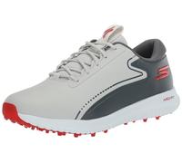 Skechers Max 2 Arch Fit Zapatillas de golf impermeables sin clavos para hombre, Gris/Rojo, 9 Wide