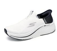 Skechers MAX Cushioning Elite 2.0 Eternal Hands Free Slip-ins, Zapatillas Mujer, Blanco y Negro, 37.5 EU Ancho