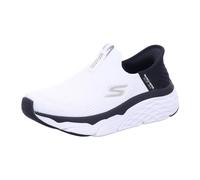 Skechers MAX Cushioning Smooth, Zapatillas Mujer, White/Black, 39 EU
