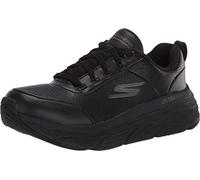Skechers MAX Cushioning Elite Step Up - Zapatillas Bajas para Mujer, Color Blanco (Piel Blanca/Ribete Plateado WSL), 4 UK (37 EU), Ribete de Cuero Negro, 39