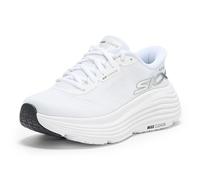 Skechers MAX Cushioning Endeavour Hallandale - Zapatos sin Cordones para Mujer, Textil Blanco y Ribete Negro, 38 EU