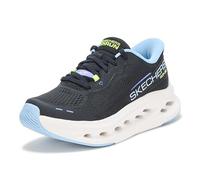 Skechers MAX Cushioning Glide-Step Caledonia, Zapatillas Mujer, Black Textile/Blue Trim, 38 EU