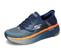 Skechers MAX Cushioning Premier 2.0 Ascendant II - Tenis sin Cordones para Hombre, Tela sintética Azul Marino y Naranja, 41 EU