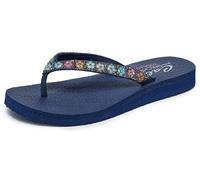 Skechers Meditation-Daisy Delight, Chanclas Mujer, Blue Navy, 39 EU