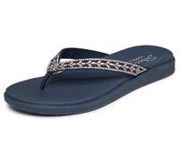 Skechers Meditation Luxe-Floral Embellished - Sandalias Planas para Mujer, Color Azul Marino, Talla 7
