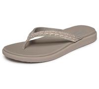 Skechers Meditation Luxe-Floral Embellished - Sandalias Planas para Mujer, Color Gris Pardo, Talla 8