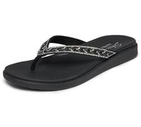 Skechers Meditation Luxe-Floral Embellished - Sandalias Planas para Mujer, Color Negro, Talla 2