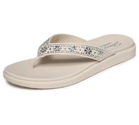Skechers Meditation Luxe-Floral Rhinestone Flat Sandal, Blanco, 5 UK