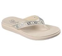 Skechers Meditation Luxe-Floral Rhinestone - Sandalias Planas para Mujer, Color Blanco, Talla 36