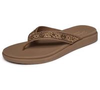 Skechers Meditation Luxe-Floral Rhinestone - Sandalias Planas para Mujer, Color marrón, Talla 2