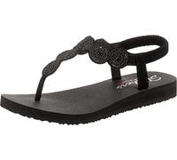 Skechers MEDITATION STARS & SPARKLE, Chanclas para Mujer, Black Mitobuck/ Rhinestone/ Trim, 36 EU
