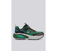 Skechers Mega-Craft 4K - Tenis para niño, Tela sintética marrón Verde Multi Tri, 13 UK Child