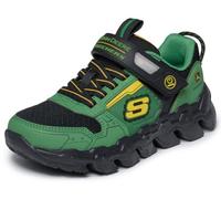 Skechers Mega-Flex Lite - Tenis para niño, Verde Negro Textil Sintético Amarillo TR, 1 UK Child