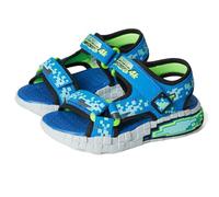 Skechers Mega-Splash 4K, Sandalias Planas, Blue/Lime, 33 EU