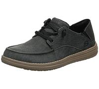 Skechers MELSON VOLGO, Mocasines para Hombre, Black Canvas, 42 EU