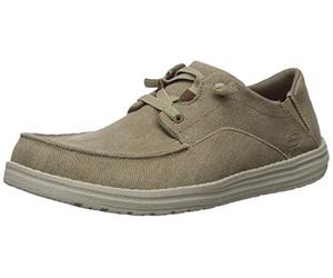 Skechers MELSON VOLGO, Mocasines para Hombre, Tan Canvas, 46 EU