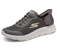 Skechers Skechers - Zapatos sin cordones para hombre, para caminar y flexionar con las manos arriba, Marrón, 10 Wide